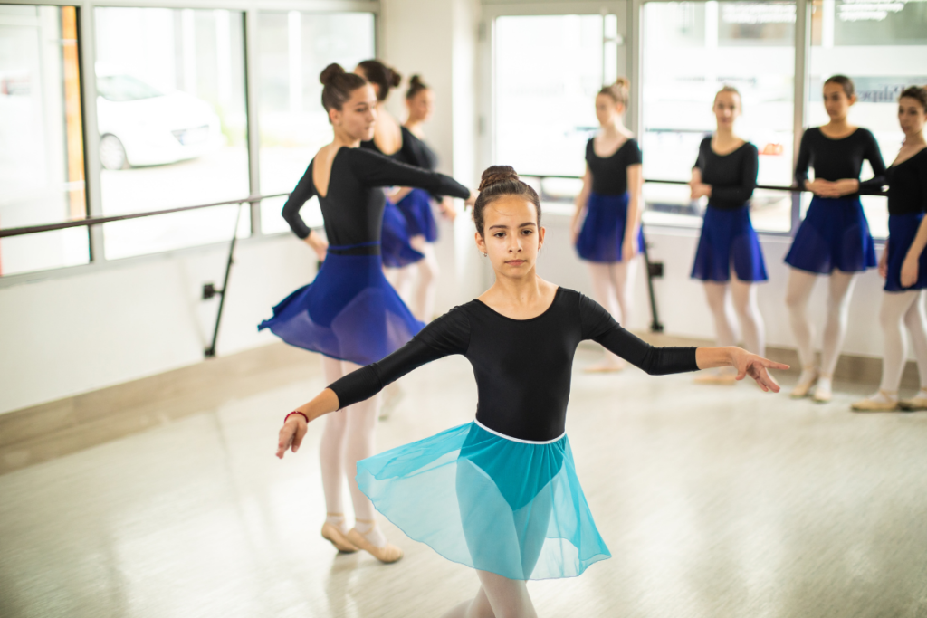 Girl in ballet class