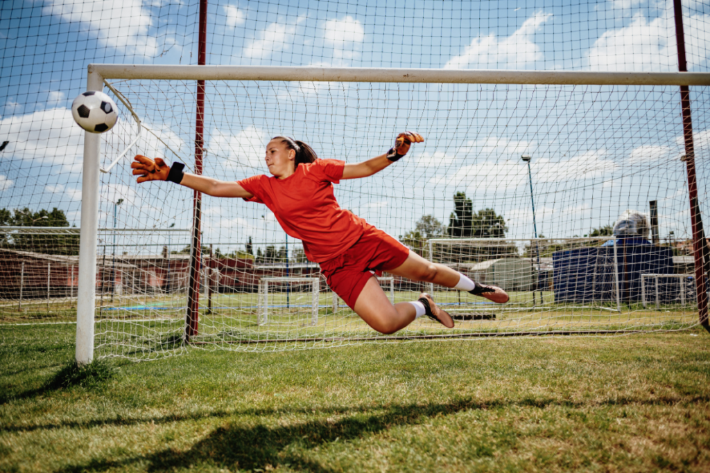 Soccer playing girl